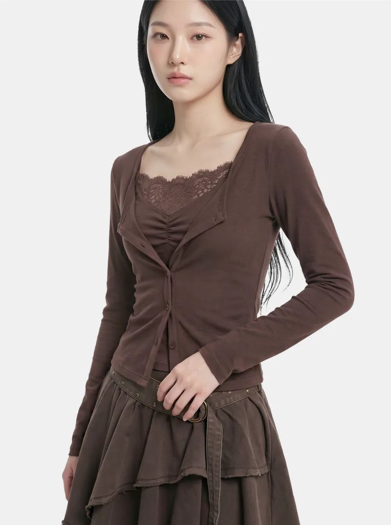 Chloe Lace Layered Cardigan