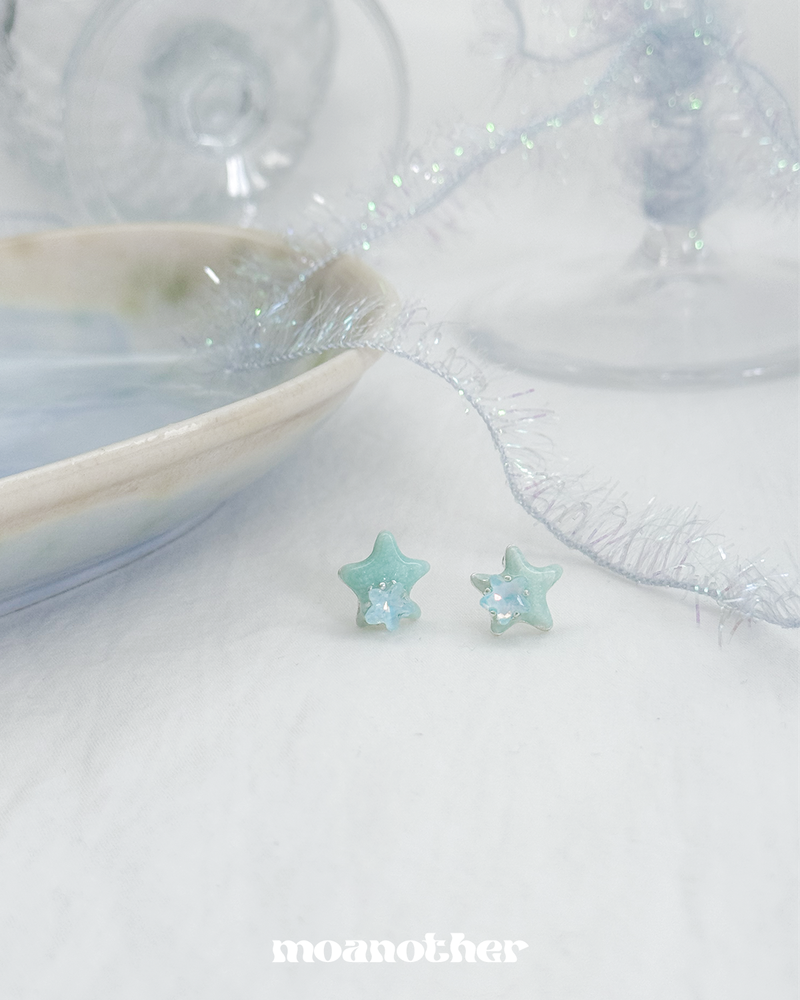 [Hearts2Hearts jiwoo Pick!] (Silver Post) Mint Summer Earring