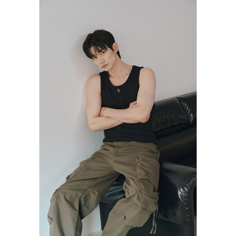 High ribbed logo sleeves(Black)