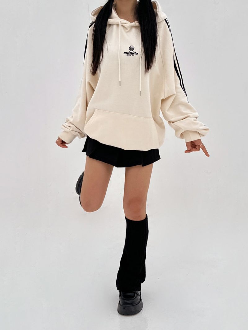 CCORTTI（コルッティ）の「(UNISEX) THREE-STRIPE OVERSIZED CUTE BOXY HOODIE - 2 COLOR（Tops）」