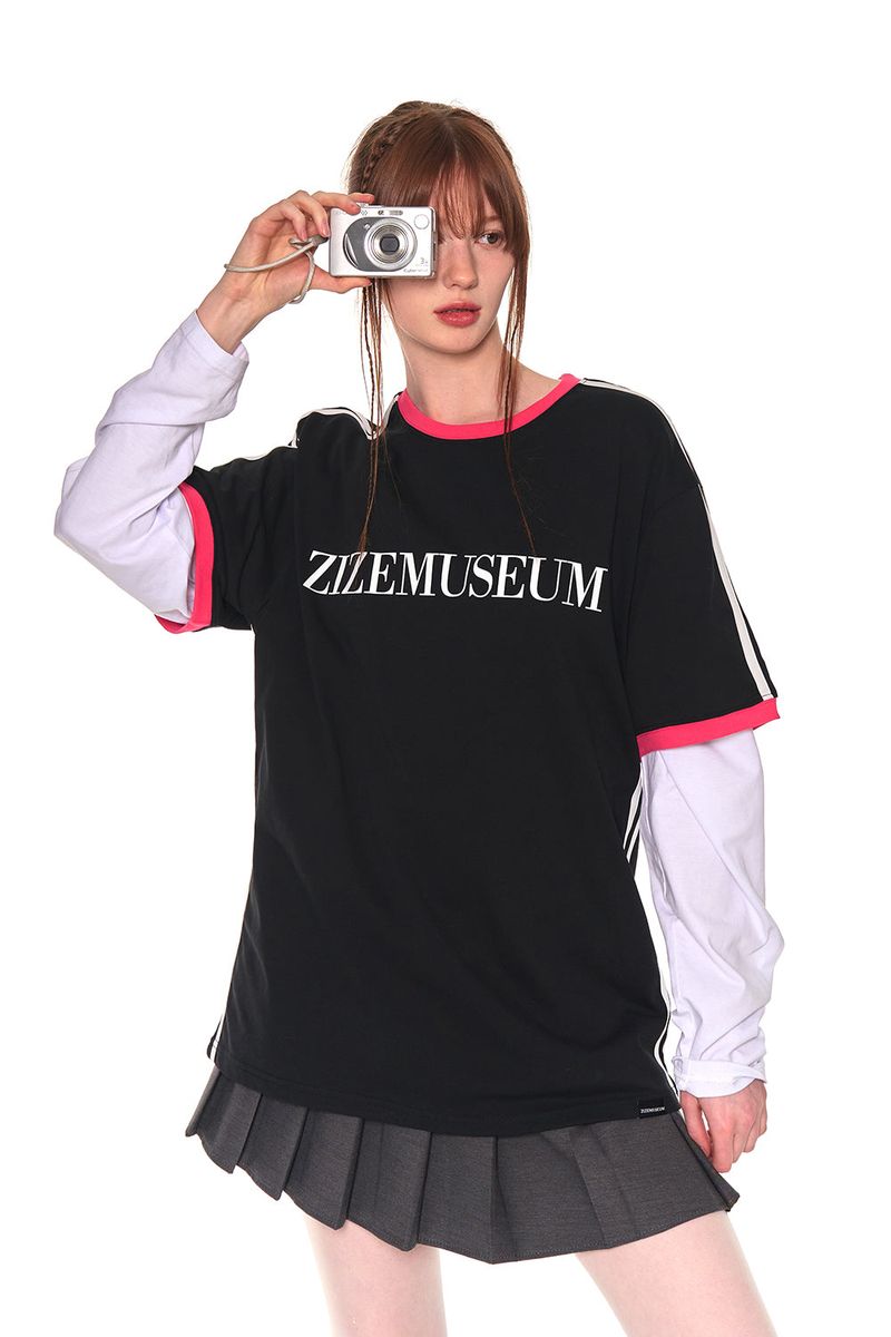 COLORS LINE LINGER LINE T-SHIRTS (BLACK)
