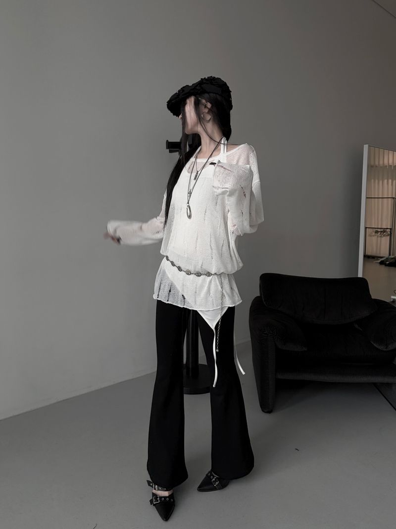 destroyed see-through knit (2color)