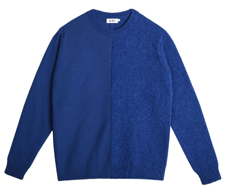 division mohair & soild knit blue
