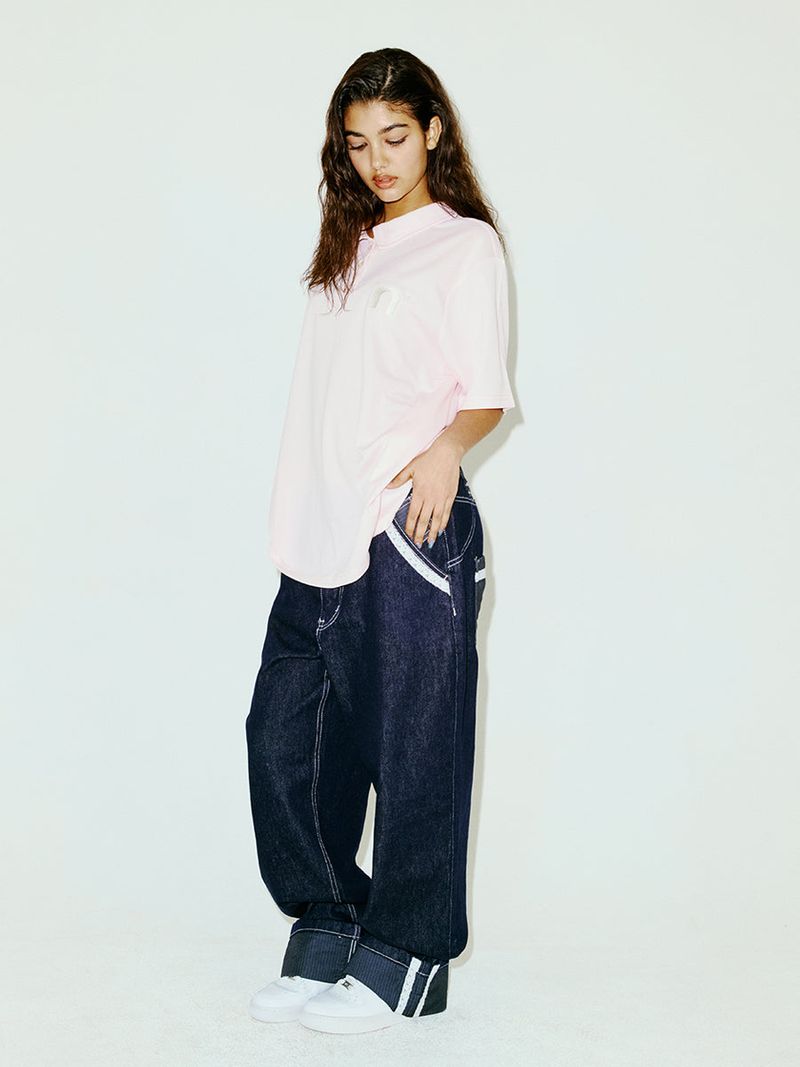 OVERSIZED WING POLO SHIRT PINK