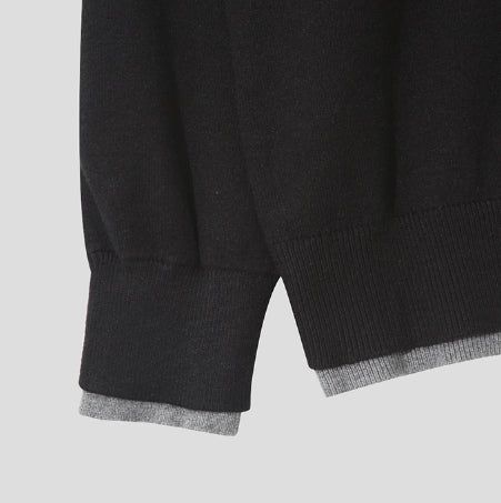 Mino color matching layered cardigan
