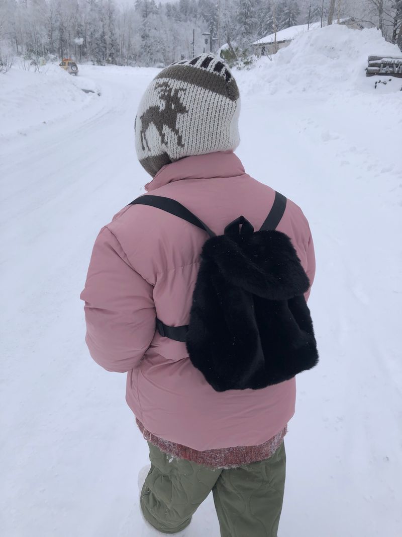 Furry mini back pack