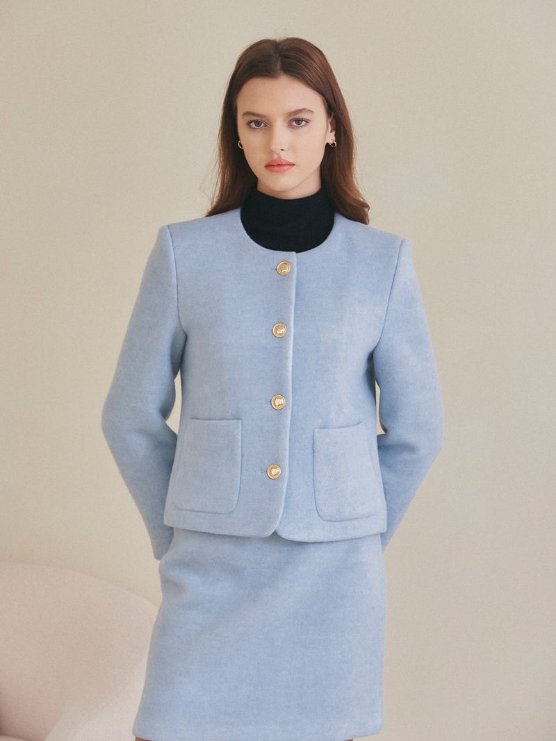 MARIE WOOL JACKET_SKY BLUE