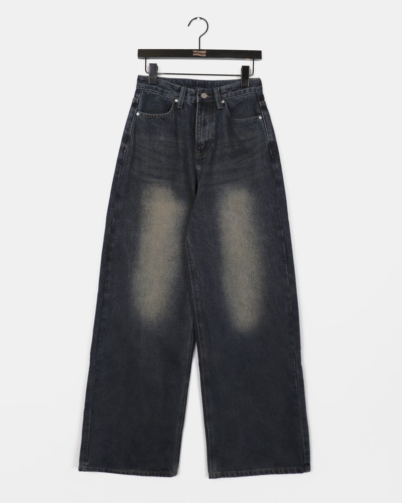 Dinty Back Pocket Wide Denim Pants