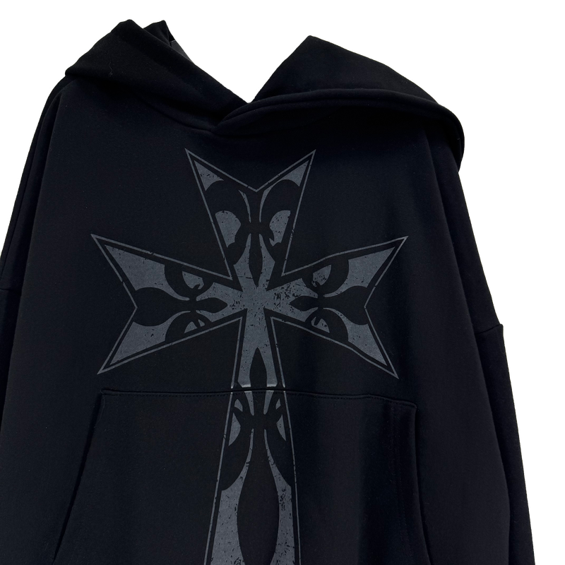 big cross cropped hoodie