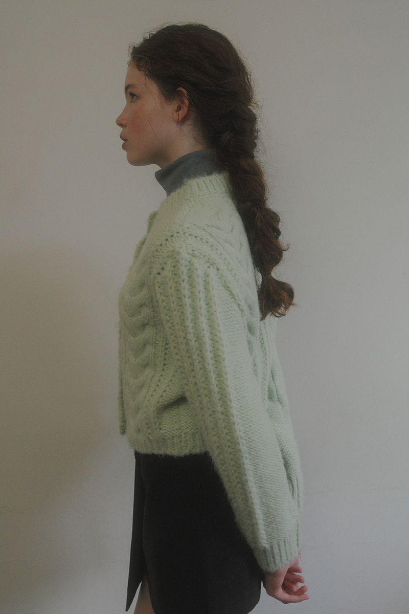 Nutty cable cardigan_mint