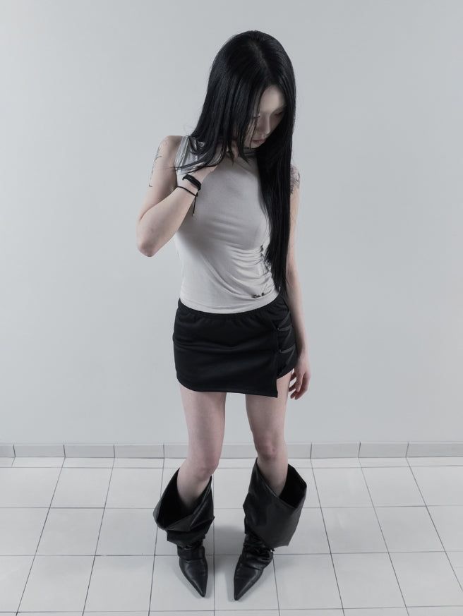 26SS★ [mnem] Corset Detail Mini Skort