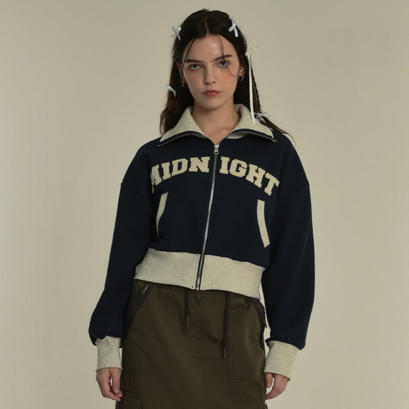 MIDNIGHT MOVE（ミッドナイトムーブ）の「collar zip up (navy)（Jackets/Outerwear）」