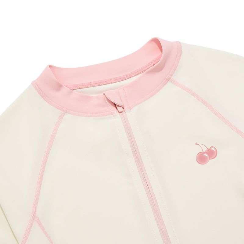 SMALL CHERRY ZIP-UP RASHGUARD [IVORY]