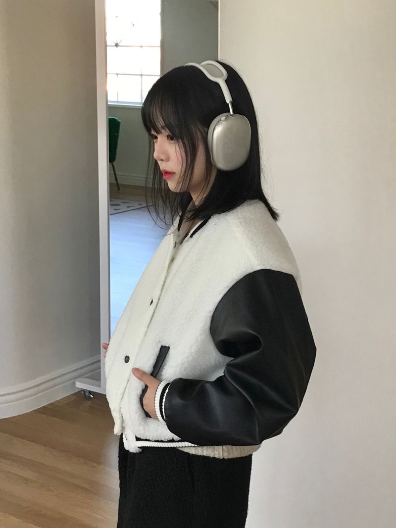 Blando fleece varsity jacket