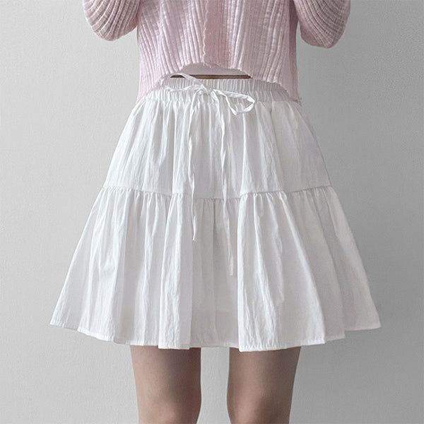 hijjoo（ハイチュー）の「Lovely Hip ✨ Ribbon Frill Miniskirt (2 colors)（Skirts）」