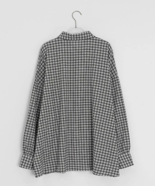 [unisex] Tail Overfit Pocket Check Shirt