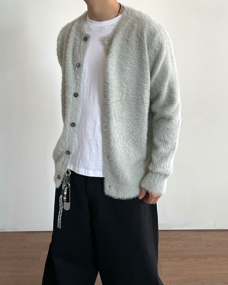 Pilling Angora Knit Cardigan