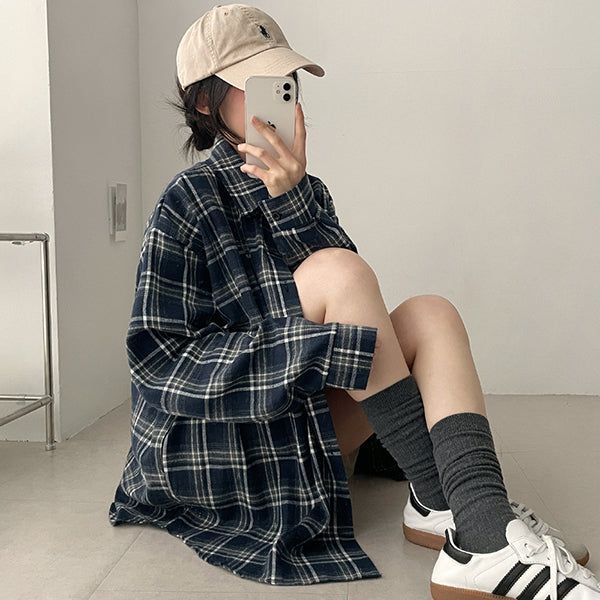 Lue Loose Fit Checkered Shirt