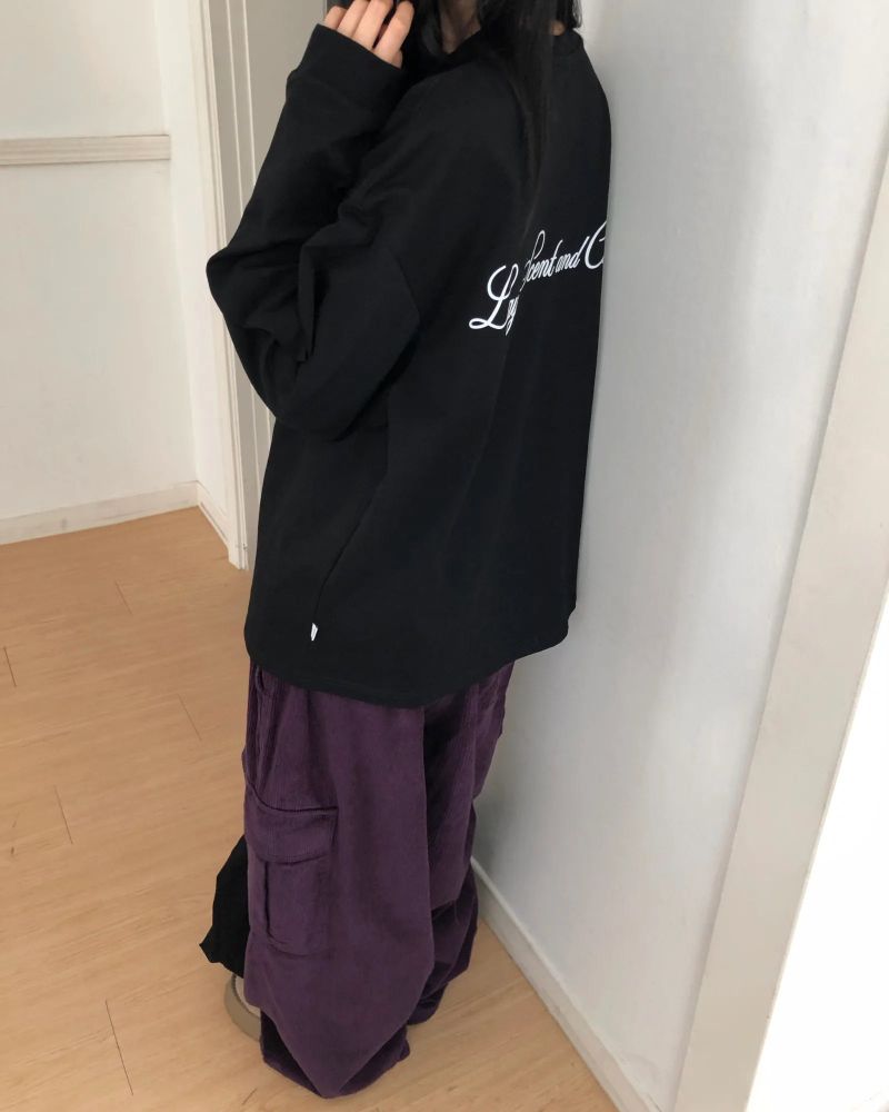 [ORIGINAL] Rosette Loose-Fit Lettering Long-Sleeve