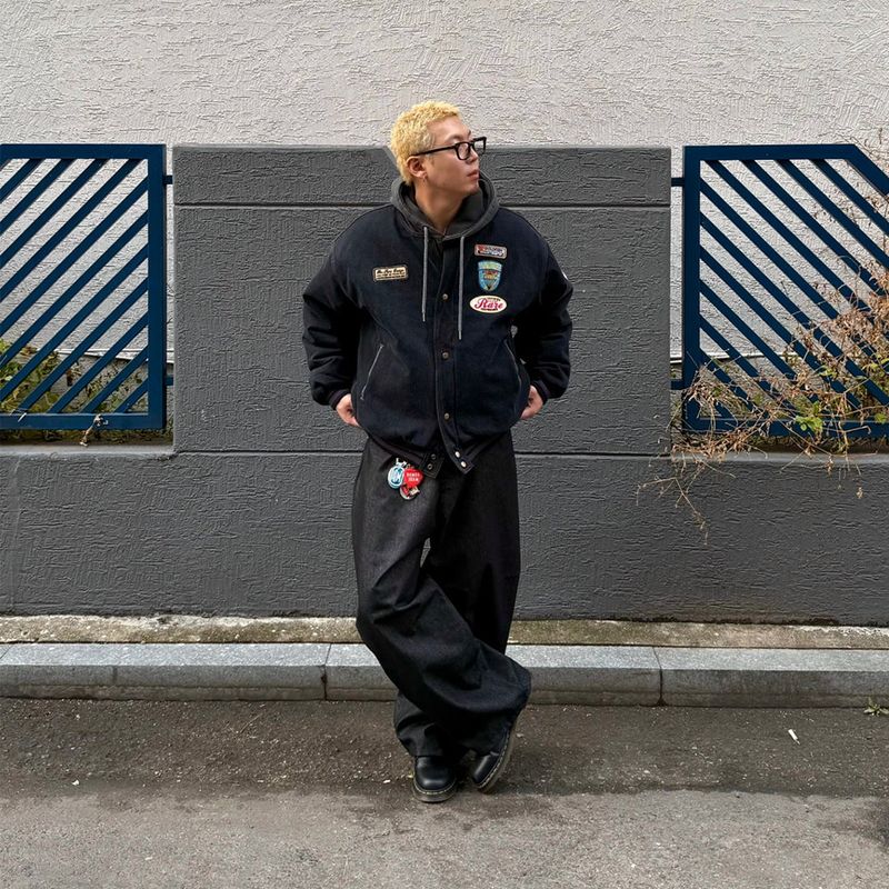 HundoP(ハンドピー)の「wide non-faded denim pants(Pants)」