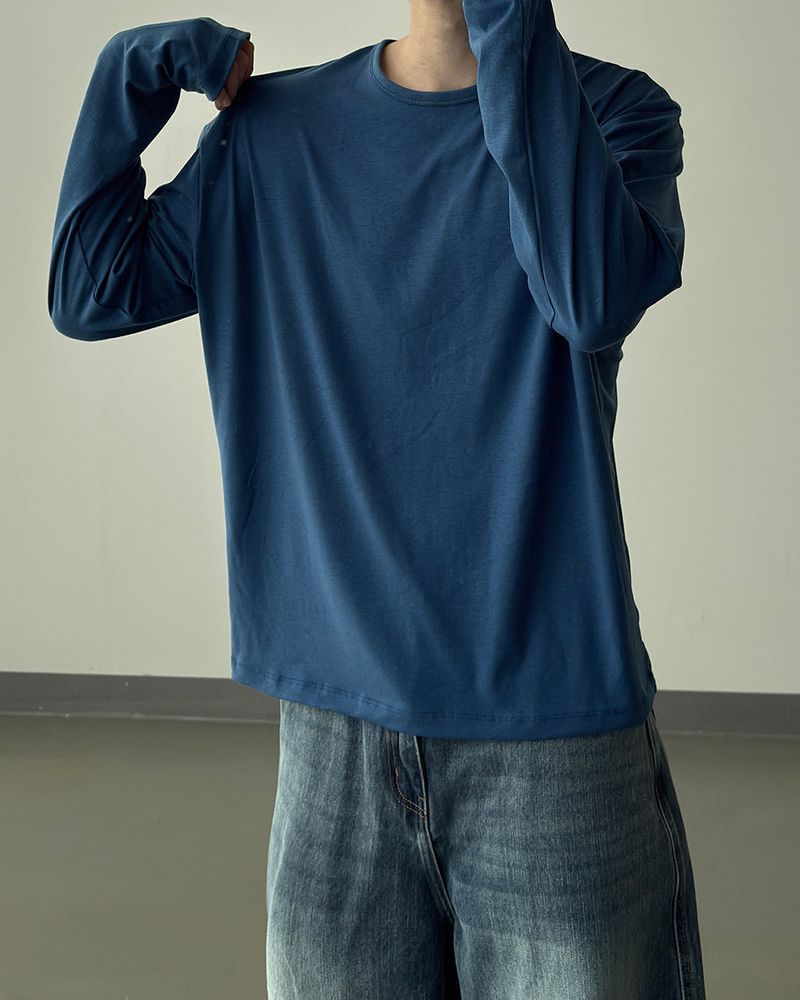 Silky Basic Layered Long Sleeve T-Shirt