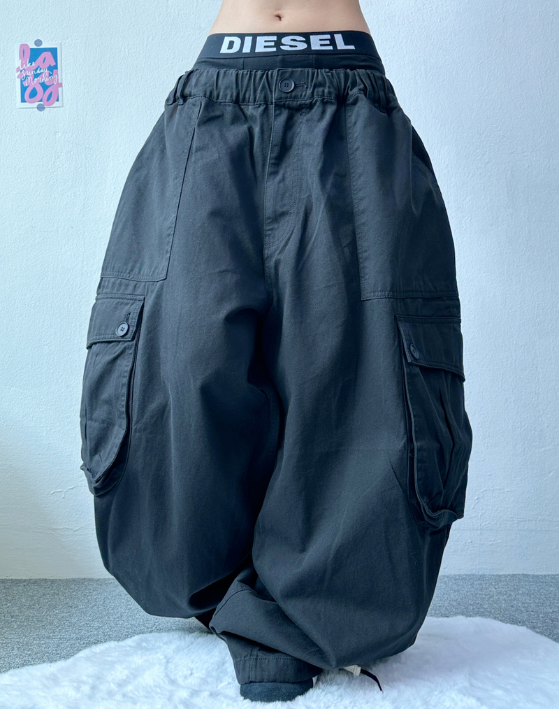 コットンカーゴバルーンパンツ🤎🤍🖤 - 3カラー