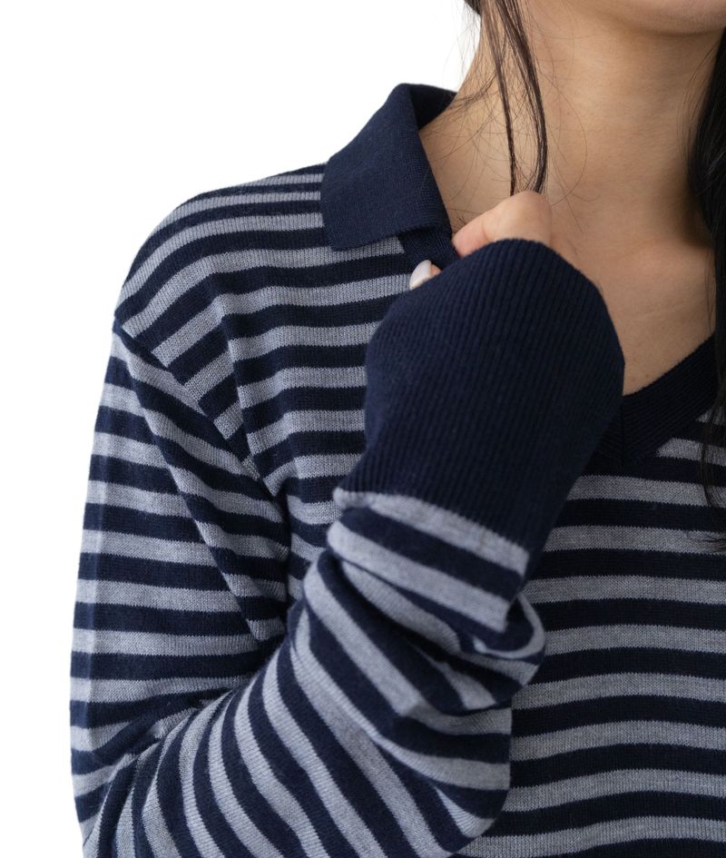 Rams Stripe Collar Knit