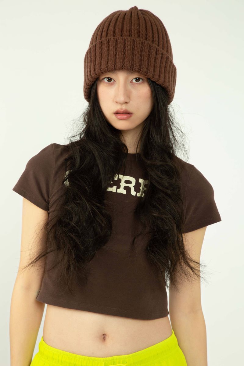 Wool Ribbed Coffee Hat