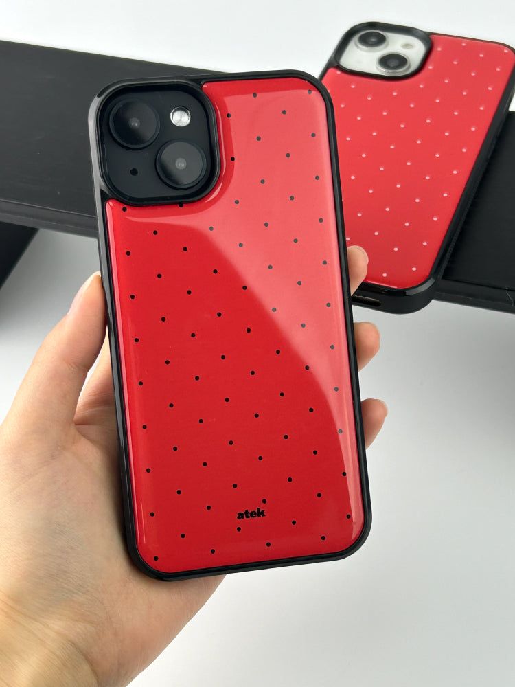 Red Dot Epoxy Bumper Case(Black)