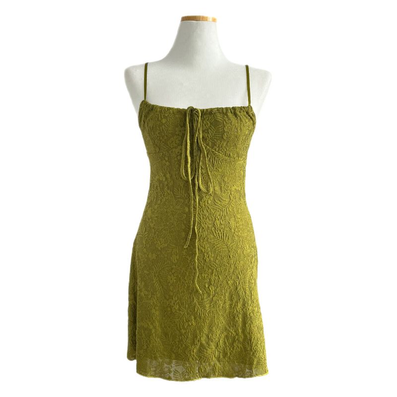 Lumi square Lace String Mini Dress