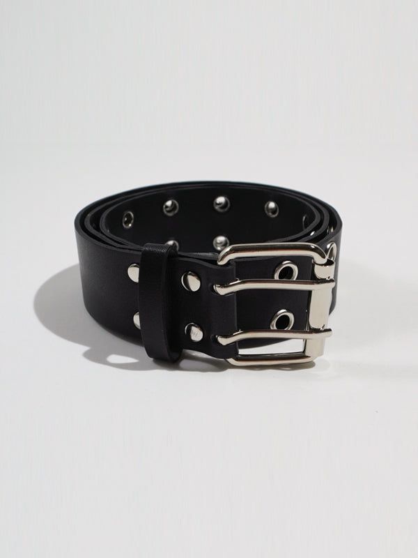 (UNISEX) Double Line Leather Belt