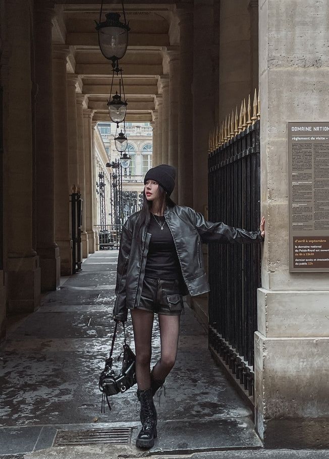 Villa Hand Washing Leather Biker Jacket