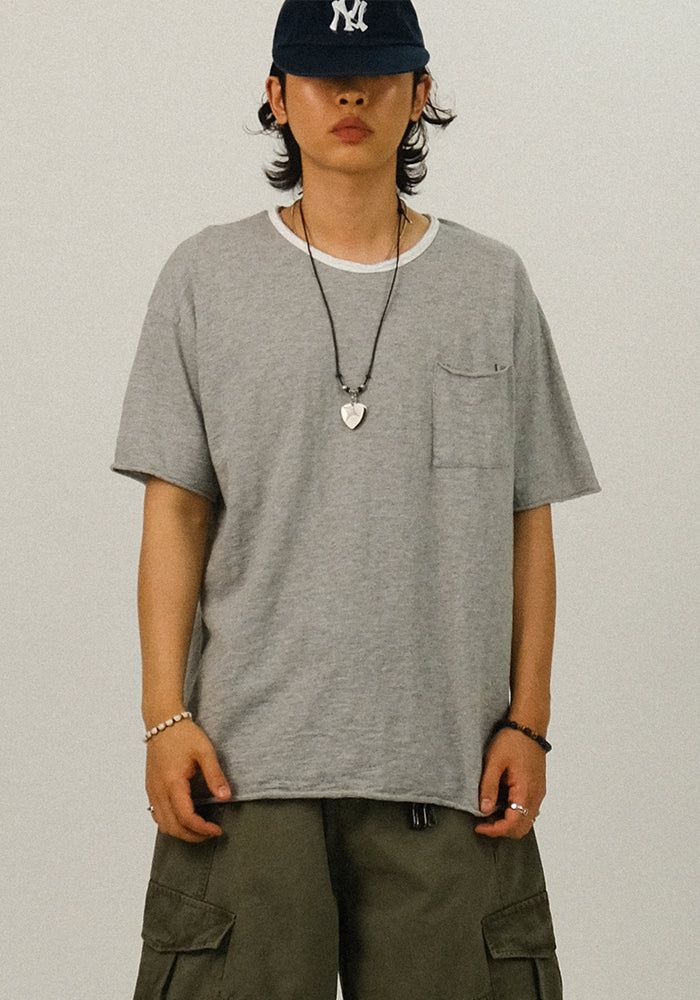 SEMIKAJI(セミカジ)の「GAGE Vintage Damaged Slub 1/2 T(Tops)」