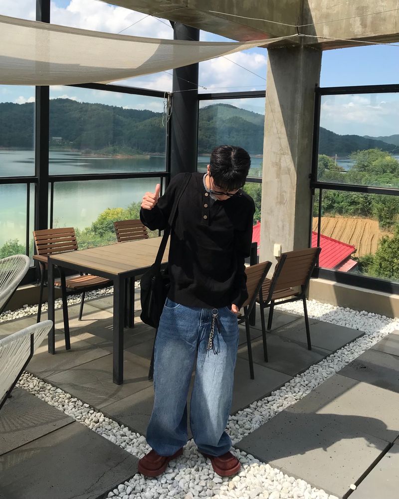 シンチバックバルーンデニムパンツ