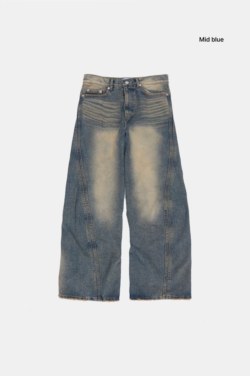 Alfred line flare denim pants