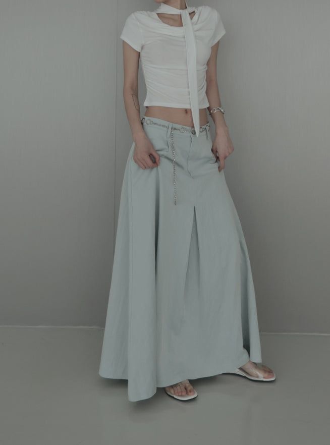 Lumar Inverted Pleated Long Skirt