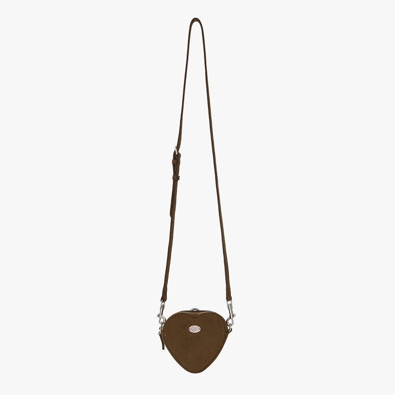 HEART SUEDE MINI BAG (BROWN)