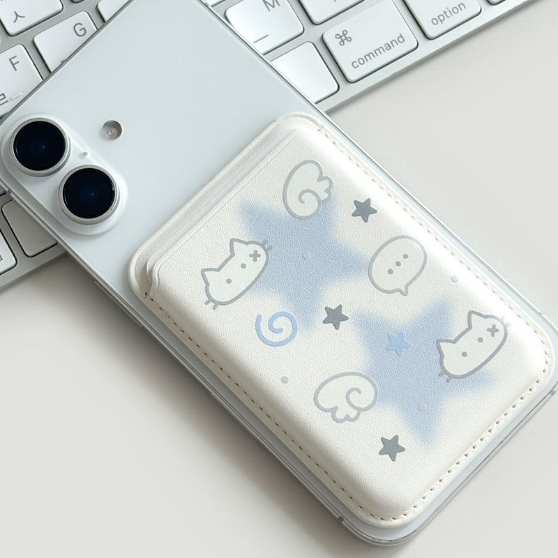 [Macsafe] Angel Cat MagSafe Leather Card Wallet