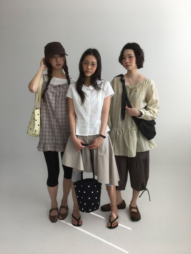 Flocon embroidered shoulder bag (2color)