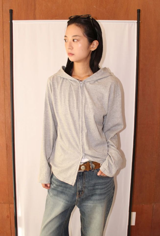AAKE（アケ）の「(2-way) SLUB HOOD ZIP-UP（Tops）」