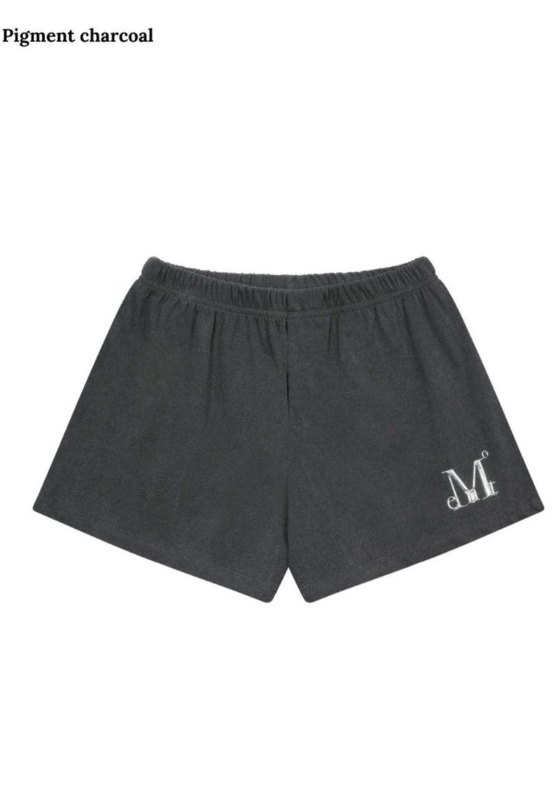MUCENT（ムセント）の「スラップピグメントウォッシングメタルロゴデニムセットアップショーツ (2COLOR)（パンツ）」