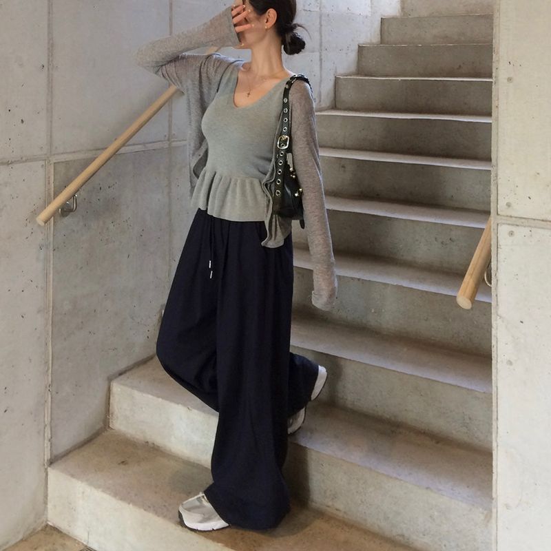 [MADE] Texture, Linen Pintack Wide Pants