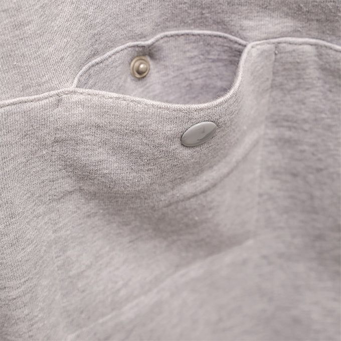 HALF ZIP LAYERD SWEATSHIRTS-MIXTURE GREY