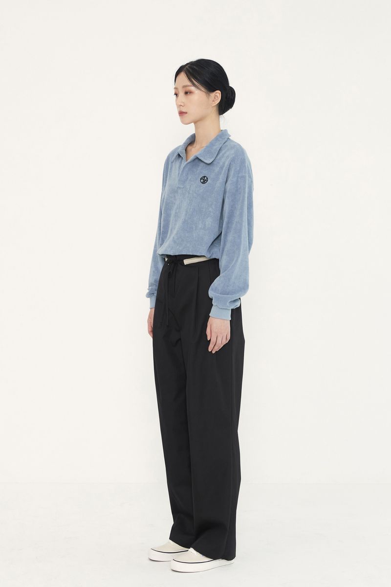 STRING LINE PANTS -BLACK