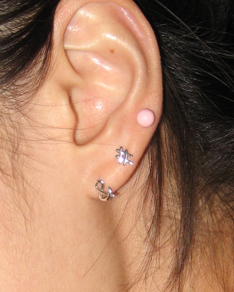 [Silver ver.] Emoji doodle piercing - & 8mm