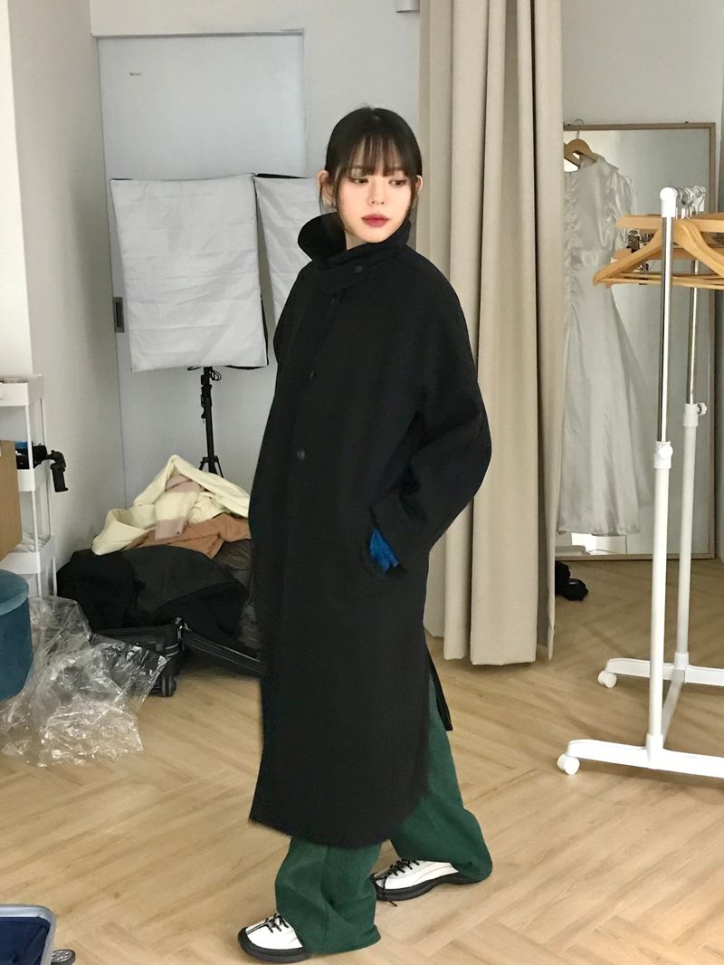 Guryane long balmaccan coat