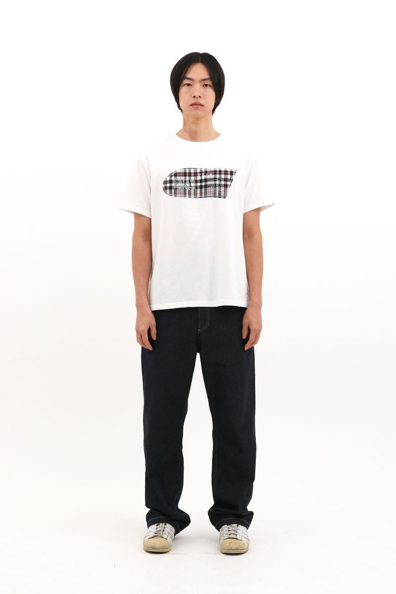  ROUX BASE SCHOOL EAT THE LAND CHECK TEE (BLACK)