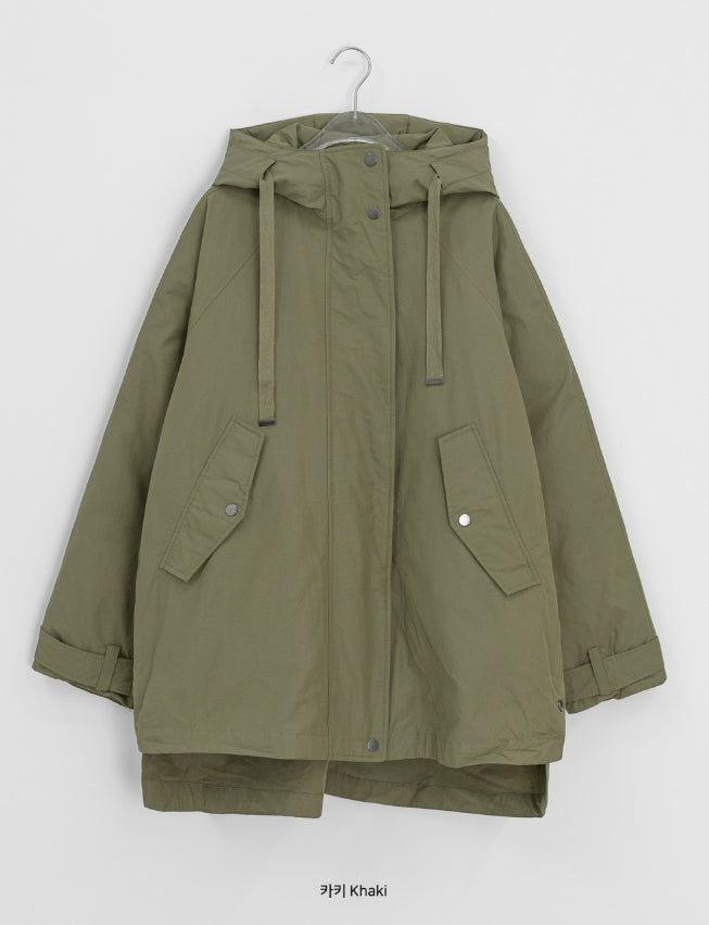 Shoel Hooded Half Duck Down Padded Jumper