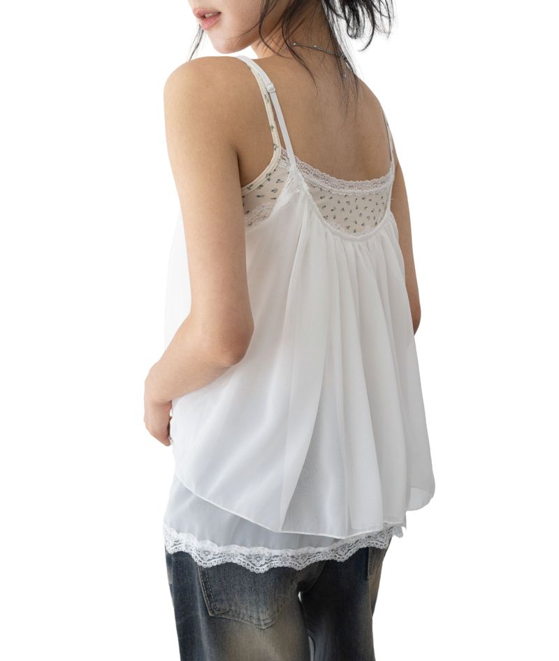 Pony Adjustable Strap Chiffon Top
