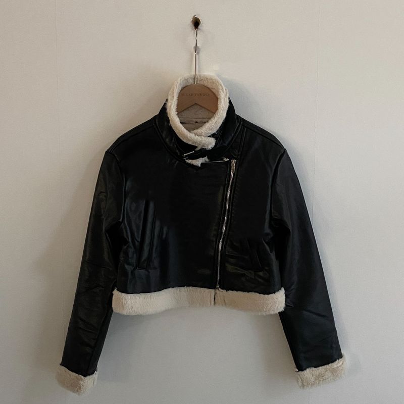 [Original fit!/Design selection*.*] ウィンダークロップドミンクファーレザースエードジャケット